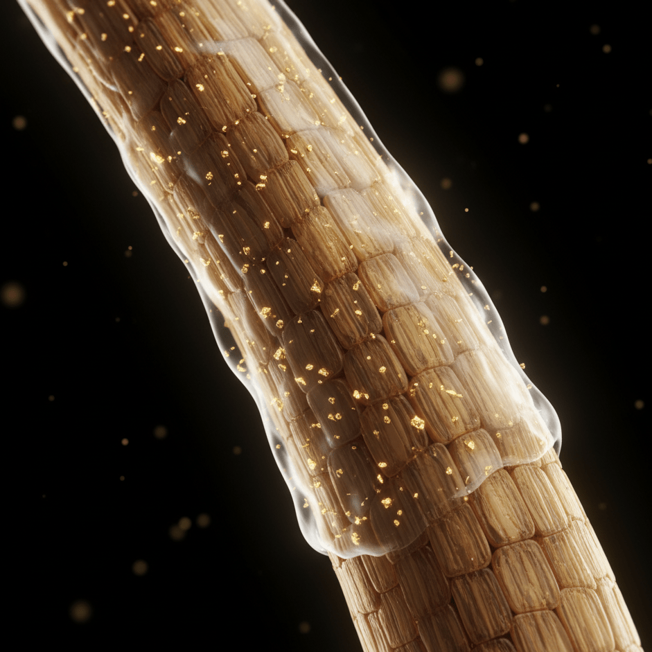 Technologie V-Plex créé par Salem cosmétiques : crée un film protecteur invisible sur le cheveu, le lisse et le fait briller