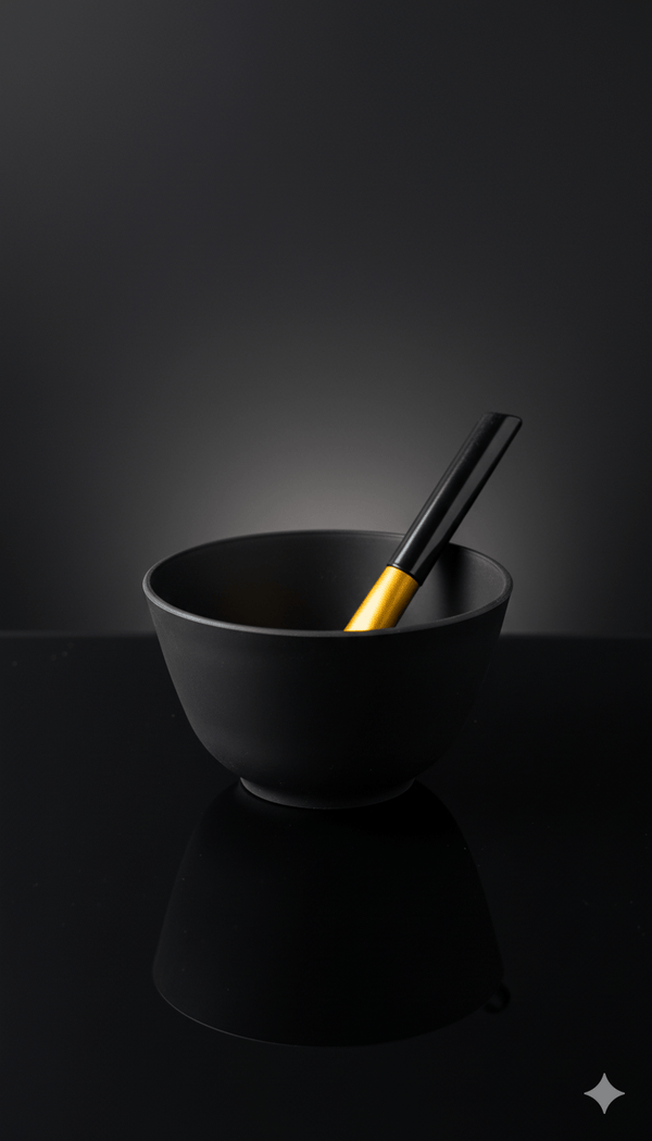 Bol rituel capillaire noir et pinceau Salem pour mélanger les soins cheveux naturels