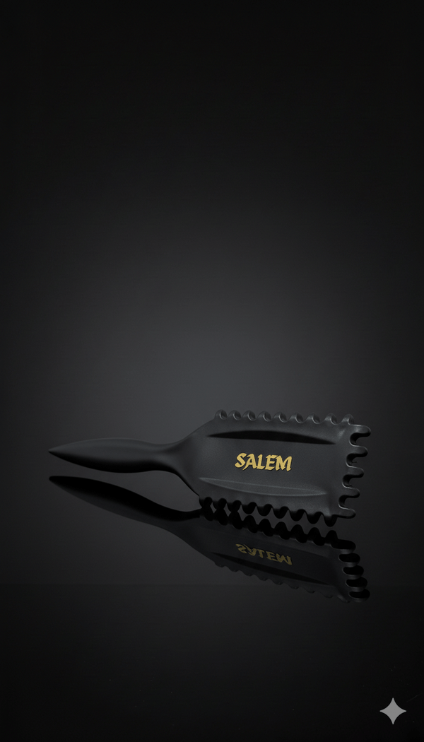 Brosse capillaire démêlante Salem noire mat, design élégant et ergonomique pour tous types de cheveux