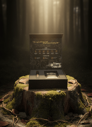 Coffret Rituel Originel ouvert – soins capillaires naturels Salem à base de poudres ayurvédiques.