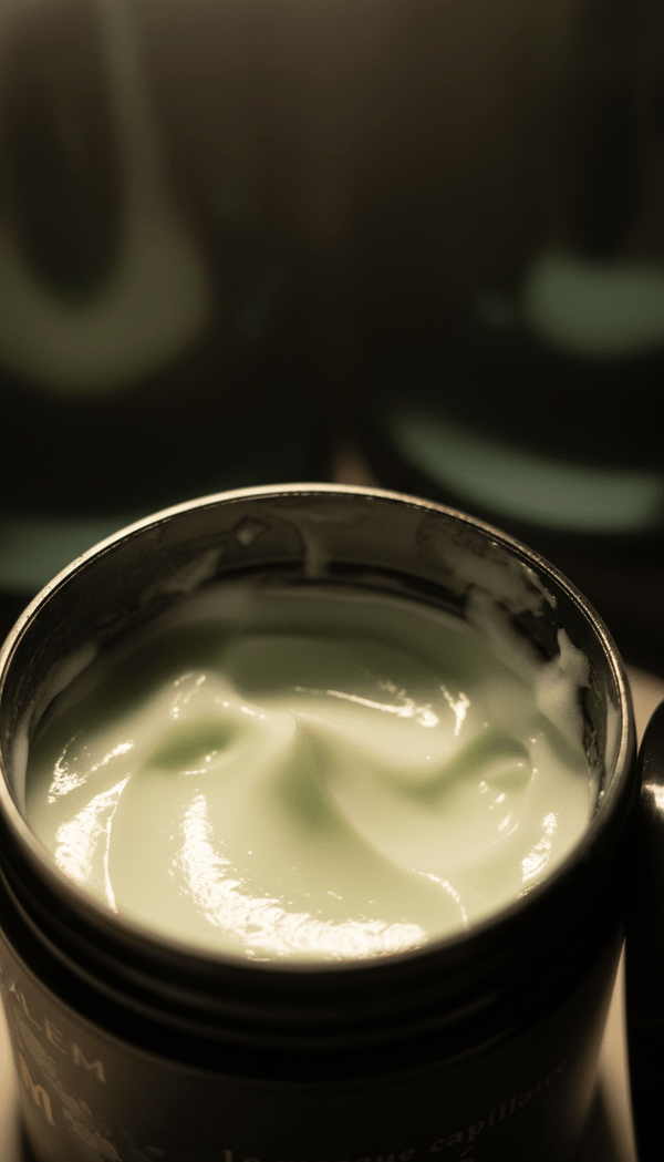 Texture velours du masque Danaé – soin capillaire naturel pour hydrater, réparer et protéger les cheveux.