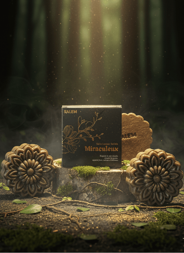 Shampoing solide pousse et volume Salem – soin lavant végétal pour cheveux forts et brillants.