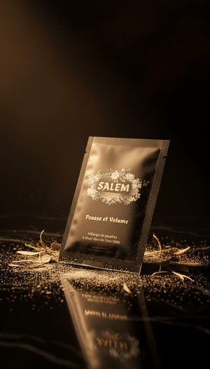 Soin capillaire naturel monodose Salem – poudre ayurvédique purifiante à mélanger pour un cuir chevelu sain.