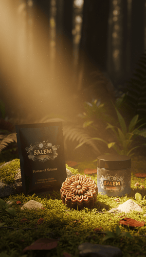 Routine cheveux bouclés naturels Salem – coffret soins végétaux hydratants.