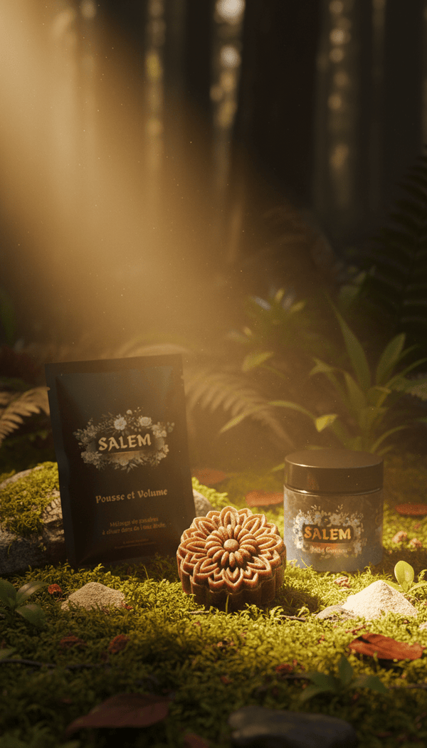 Routine cheveux bouclés naturels Salem – coffret soins végétaux hydratants.