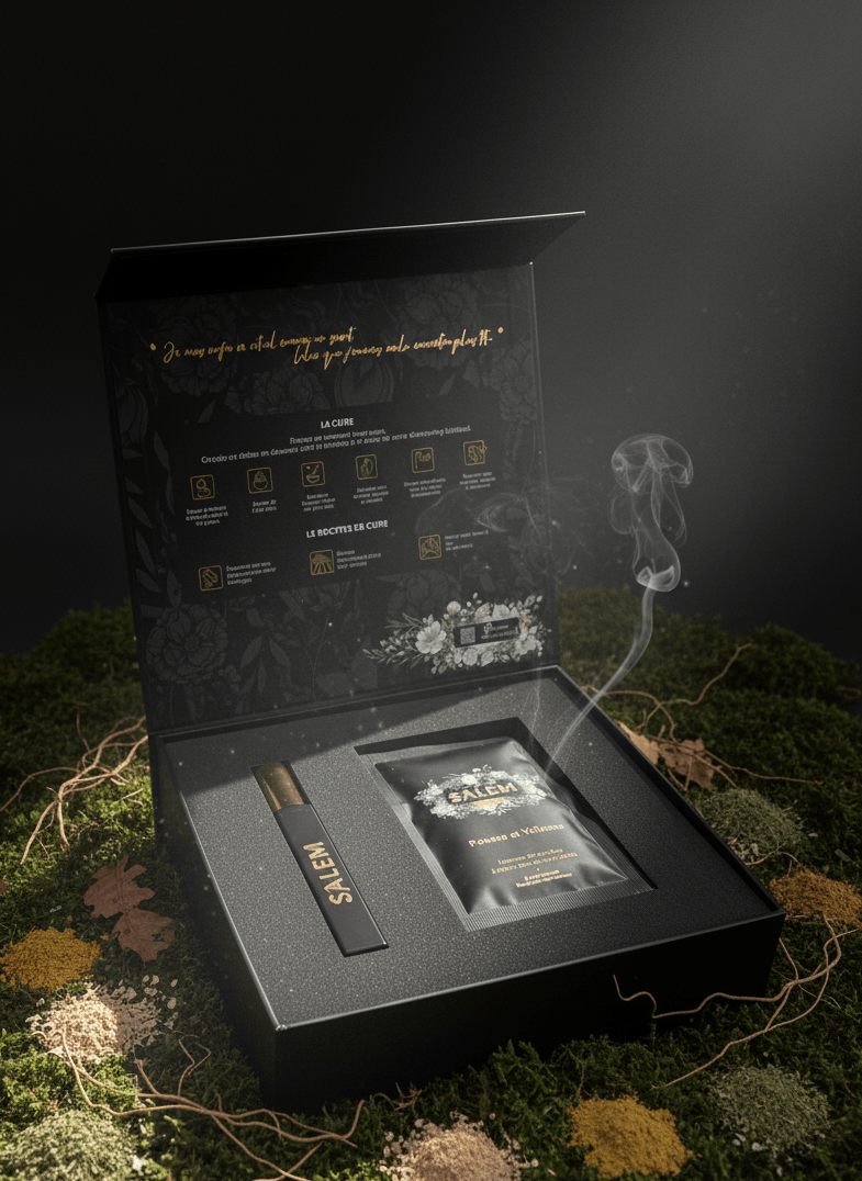 Routine cuir chevelu gras Salem – coffret détox naturel avec shampoing solide végétal.