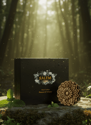 Routine cuir chevelu gras Salem – coffret détox naturel avec shampoing solide végétal.